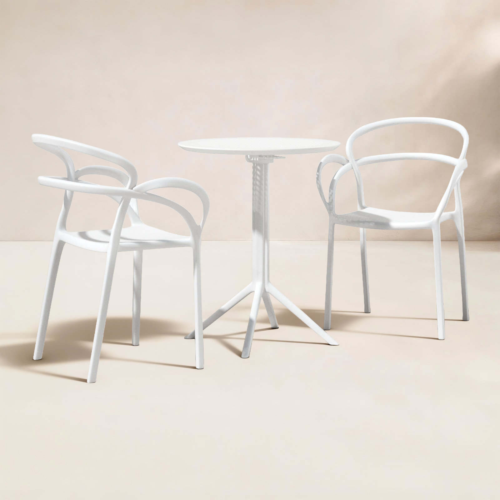 Farrah 24" Patio Bistro Set, White