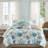 Vibrant Coastal 7-piece Cotton Sateen Bedding Set, Aqua, Queen