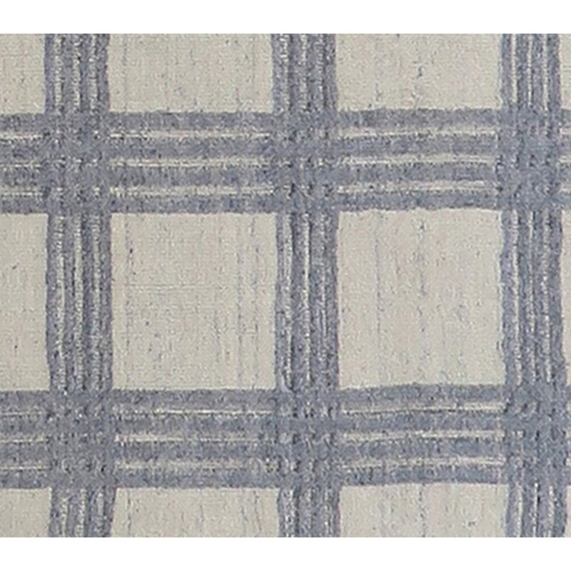 Plaid Area Rug in Blue/Ivory, Rectangle 8' x 10'