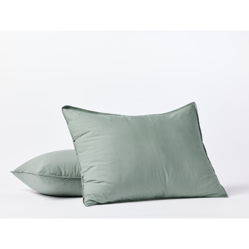 Organic Crinkled Percale Sham, Standard, Sage