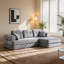 Canapé d'angle à compression, canapé méridienne en velours côtelé de 264 cm, style moderne et portable pour la maison familiale-164200996