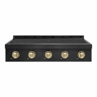 ZLINE Autograph 36 in. Paramount Induction Rangetop w/ 5 Elements in Black Steel and Bronze Accents