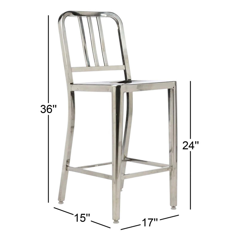 Bryson Counter Stool with Metal Frame, Aluminum