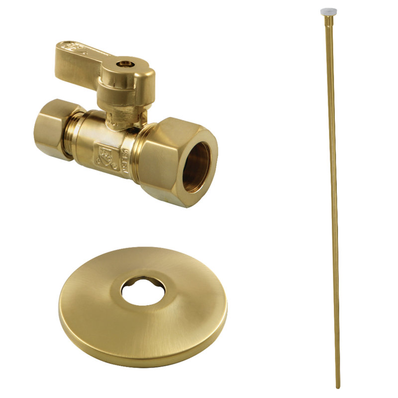 Nécessaire de toilette pour garniture de garniture en laiton Kingston, valve droite comp., Laiton brossé