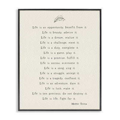 «Uplifting Inspirational Mother Theresa Life Quote Simple Botanical» par Amy Brinkman - impression