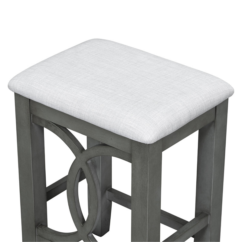 Edik Farmhouse 3-Piece Counter Height Dining Table Set with USB Port and Stools, Kitchen Table Set,dining room set,dinning table set
