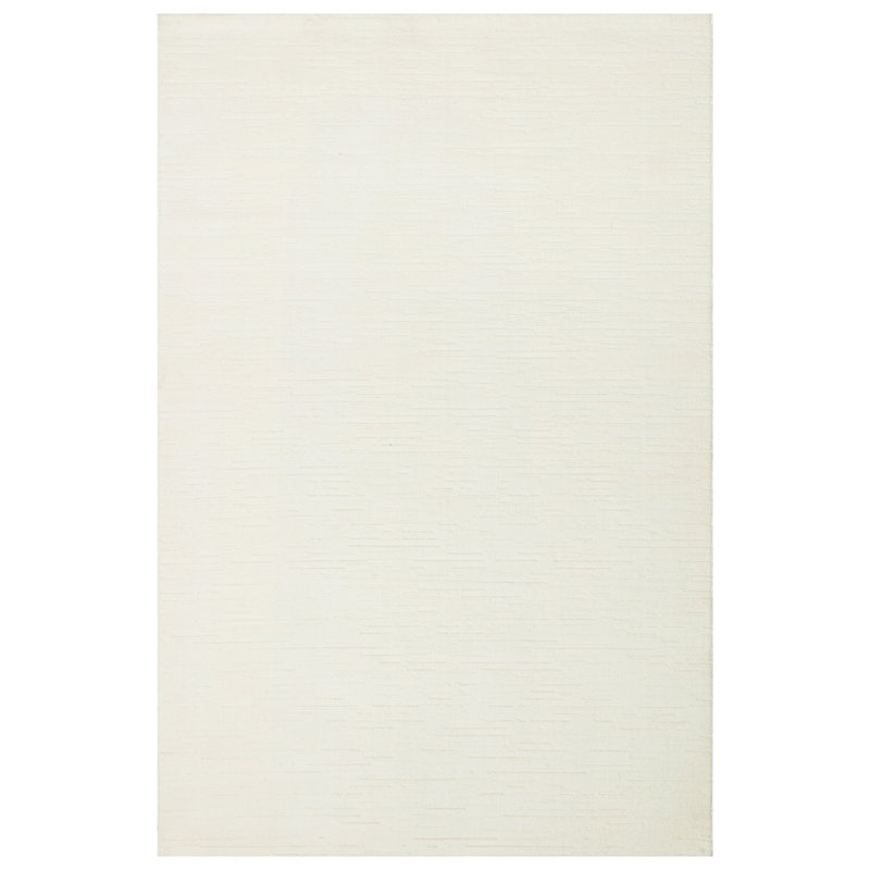 Premium Machine Woven Carpet, 4.0 x 5.9 Feet, 100% Micropolyester, 2300 Grams/Sq Meter | 192,000 Thread Points | Easy Care: Vacuum & Spot Clean | Elegant White Color | Perfect for Living Room & Bedroom Décor
