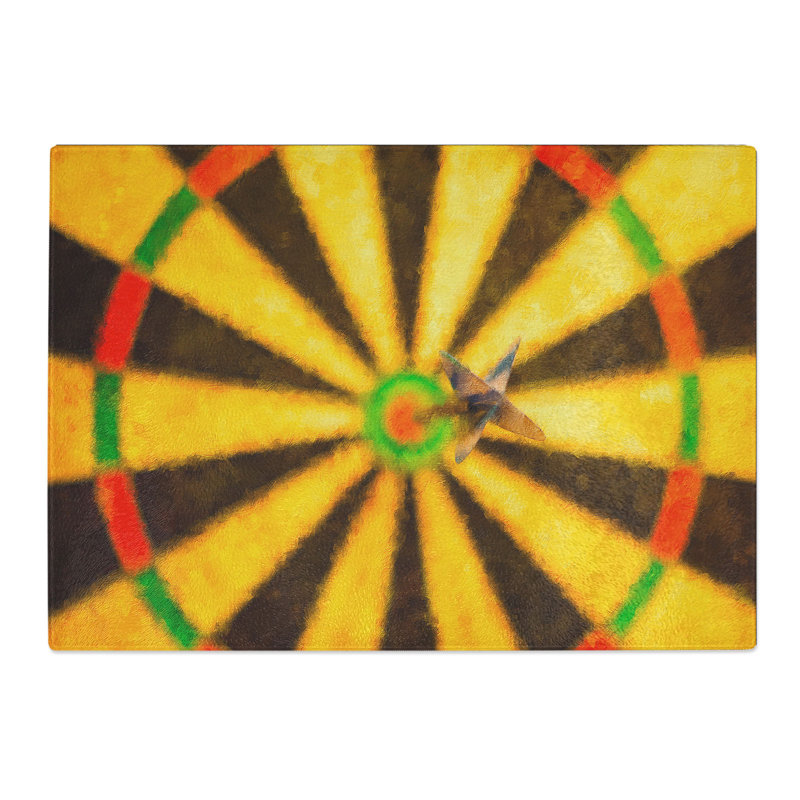 Bulls Eye Dartboard Painting Chopping Board, 0.4cm H x 20cm W x 28.5cm L