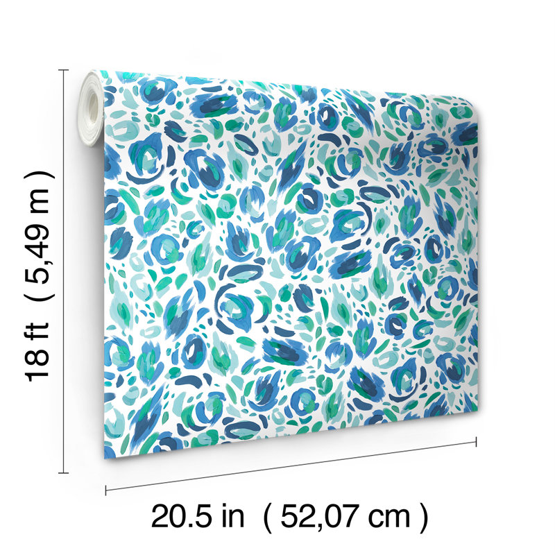 Papier peint adhésif EttaVee, Bleu / vert