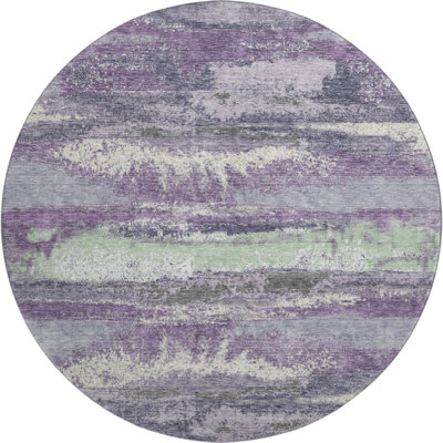 Premium Machine Washable Prisco Purple Rug