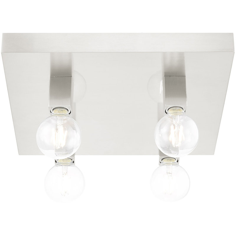 16 Sq. inch 4 Light Brushed Nickel Flush mount ceiling light with Stainless Steel base material