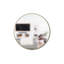 Hubba 34" Round Wall Mirror with Metallic Frame for Bathroom, Entryway, Living Room-39722032