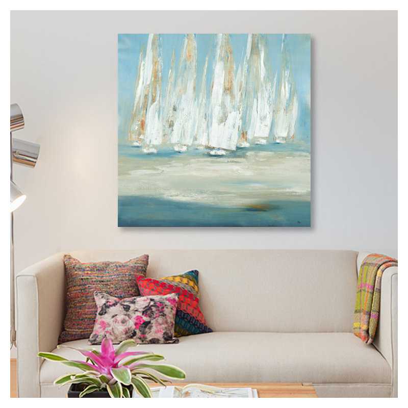 « regatta », reproduction sur toile, H 48 po x l 48 po x P 1,5 po, Pas de tapis, Toile tendue