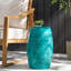 Table d'appoint moderne bleu sarcelle avec dentelle, 11,92 po x 11,92 po x 18,47 po, table décorative sans assemblage