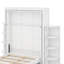 Lit escamotable rotatif avec bureau et deux tablettes latérales à 3 niveaux, lit mural vertical en bois avec bureau convertible, supports de rangement supplémentaires-1183909077