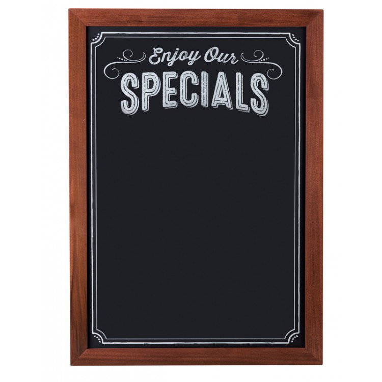 Large Brown Wood Framed Chalkboard Signage