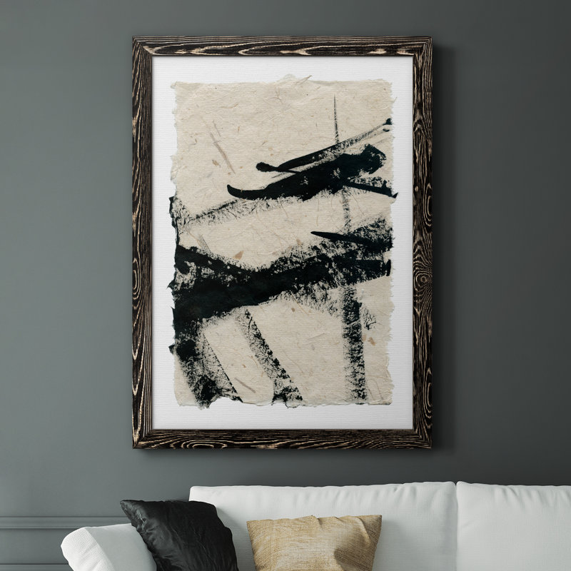 «Lines Crossed II», peinture sur toile encadrée, H 31,5 po x l 23,5 po x P 1,5 po, Cadre noir
