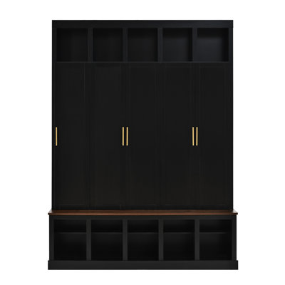 Arbre d'entrée avec armoire-penderie, rangement pour chaussures et casiers de présentation
