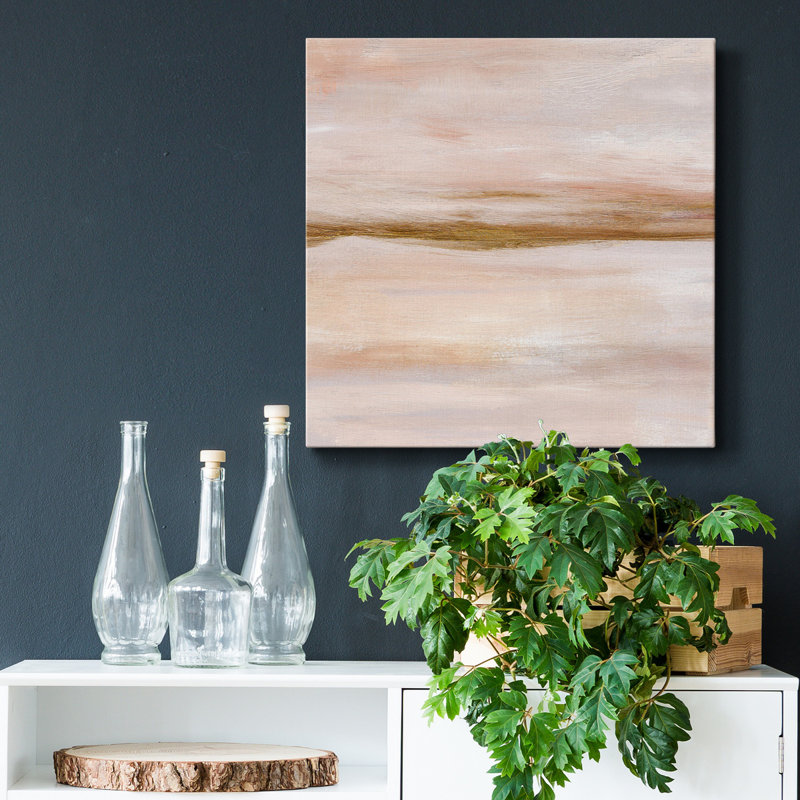 " Golden Horizon I ", 34.5" H x 34.5" W x 1.5" D., No Mat, Wrapped Canvas