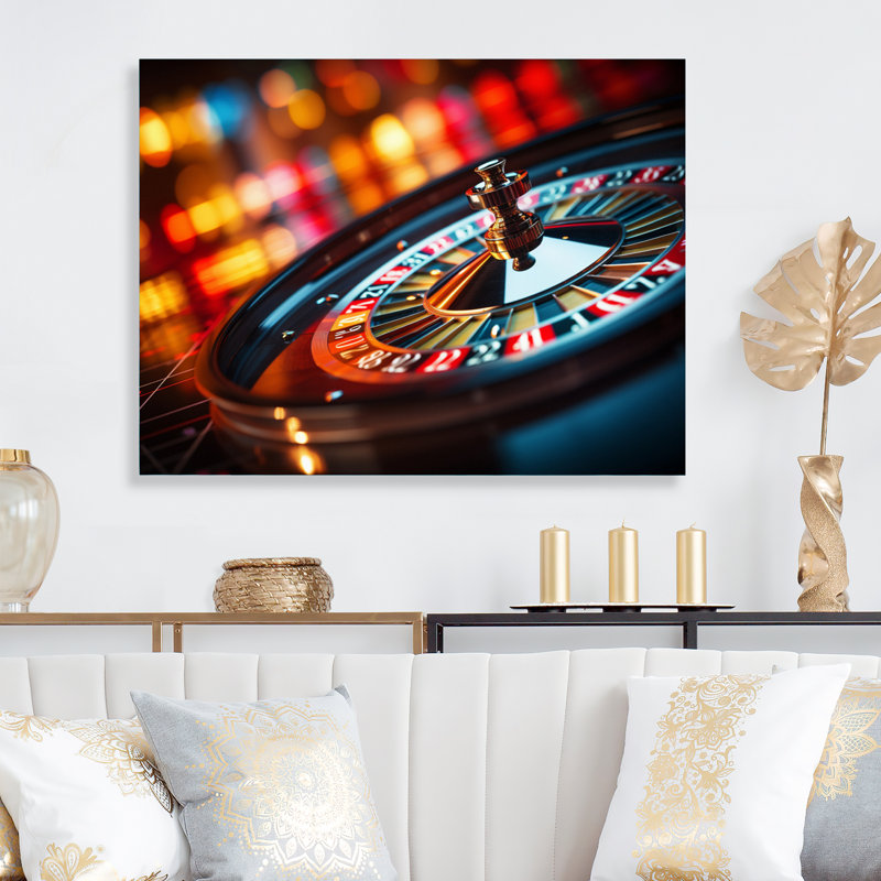 Casino Royale Roulette IV - casino et jeux, art mural en métal, salon, H 30 po x l 40 po