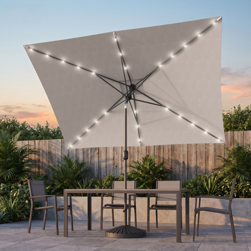 Parasol de marché rectangulaire lumineux 10 pi x 6,5 pi Buono, Sable
