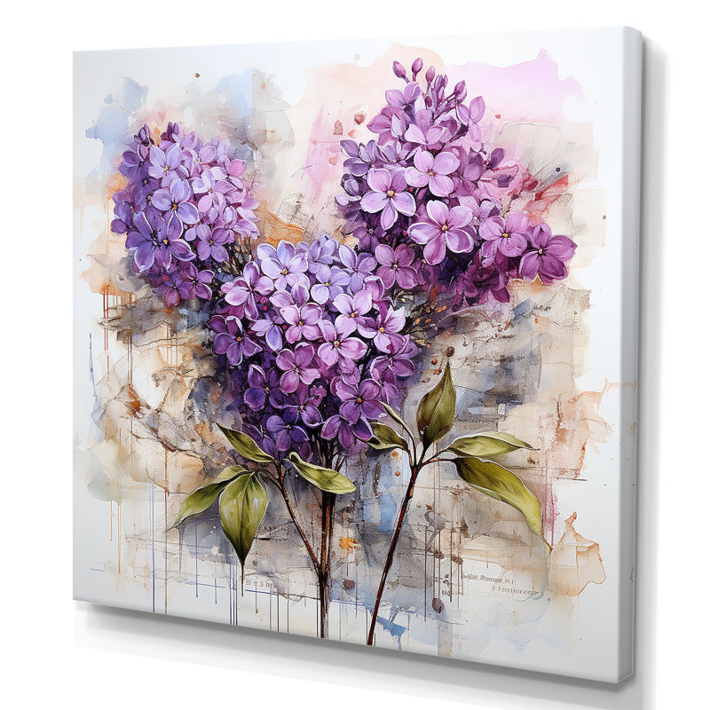 Lilas en pleine gloire, Toile tendue, H 16 po x l 16 po x P 1 po