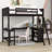 Wood Loft Bed With Desk And Shelves-1212498763-1212498772