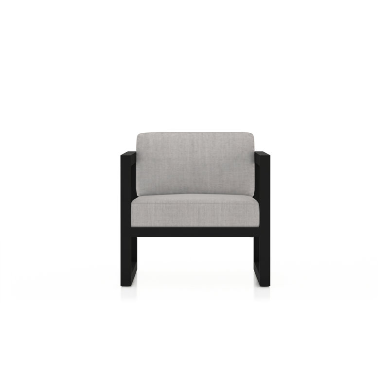 Avion 2 Piece Sofa Set, Cast Silver Sunbrella®, Black