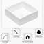 Lavabo de salle de bain carré en céramique blanche 15x15 pouces