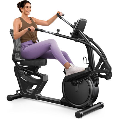 MERACH Recumbent Exercise Bike with Arm Exerciser, Magnetic Resistance and Adjustable Seat