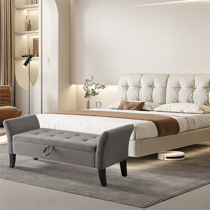 Banc de rangement Guitto, gris