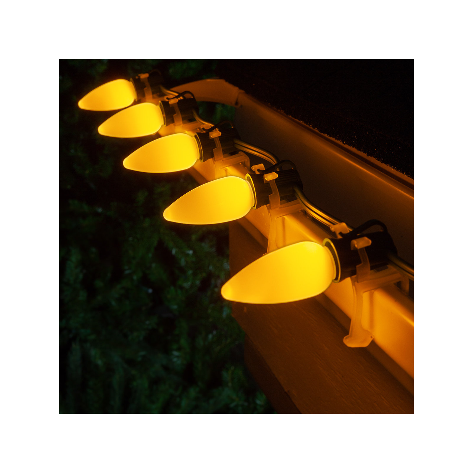 Shatterproof Smooth C9 OptiCore LED Christmas String Lights, 50, Gold