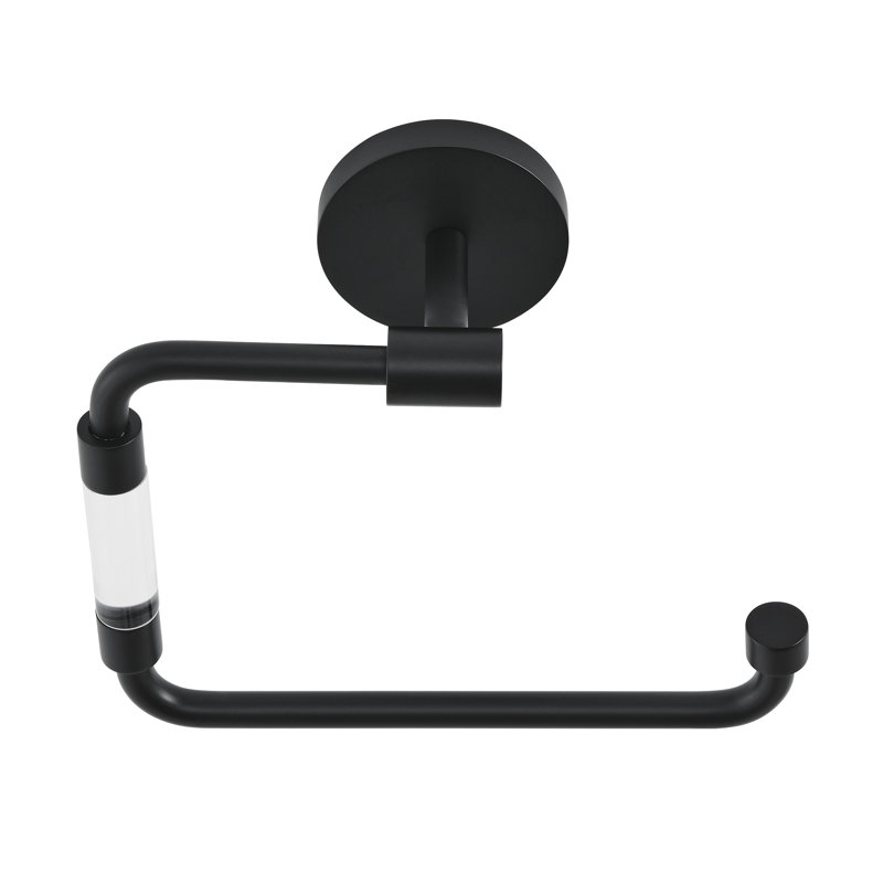 Porte-papier hygiénique en verre noir mat, Noir mat
