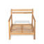 Fauteuil club de patio en bois d'acacia avec coussin résistant à l'eau, teck et beige (1 pièce)