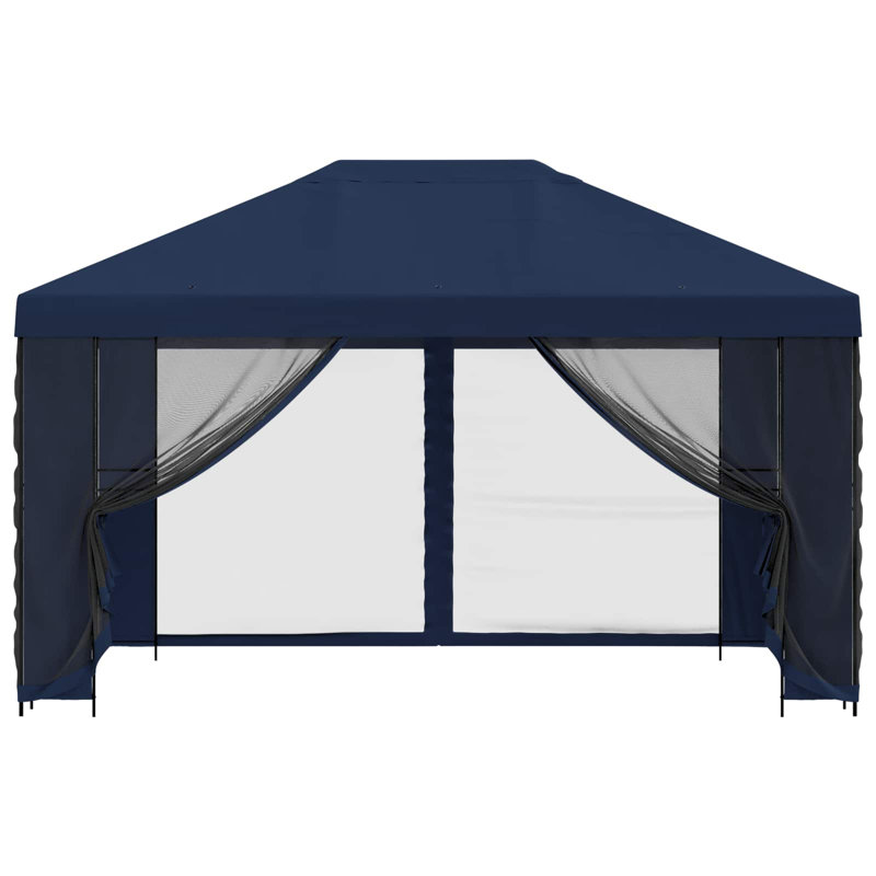 vidaXL Garden Gazebo Polyester and Steel Outdoor Shade Summer Shelter Events, 276.5cm H x 400cm W x 300cm D, Blue