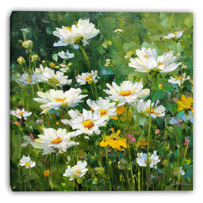 Art mural sur toile sauvage "Wild Daisies in Sunlight"