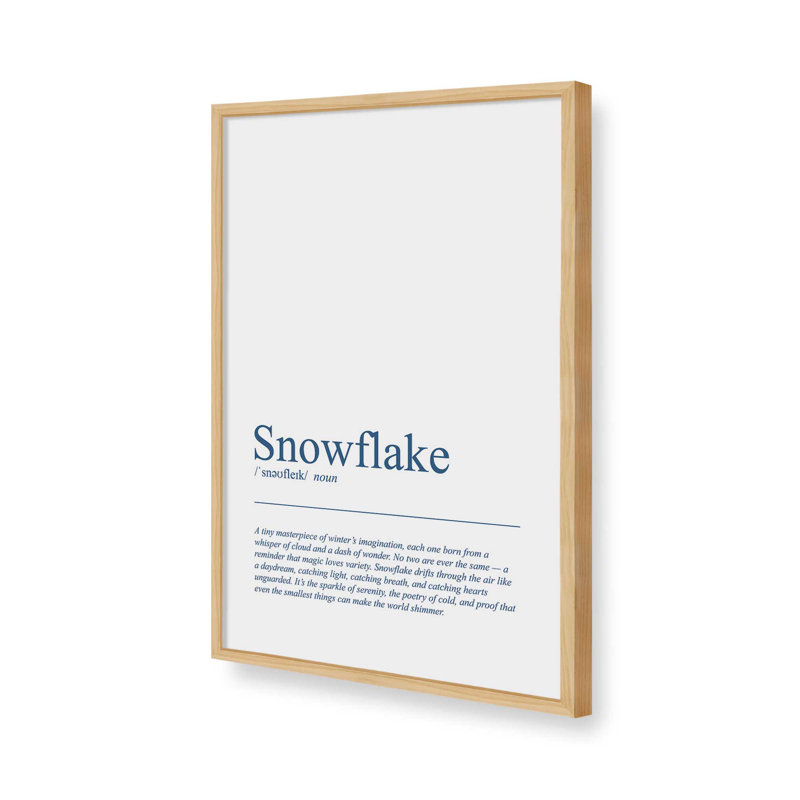 «The Wonders of Snowflakes», reproduction d'art, 18 po x 24 po, Érable américain