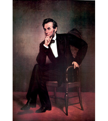 "abraham lincoln" par healy, reproduction d’art sur toile tendue encadrée