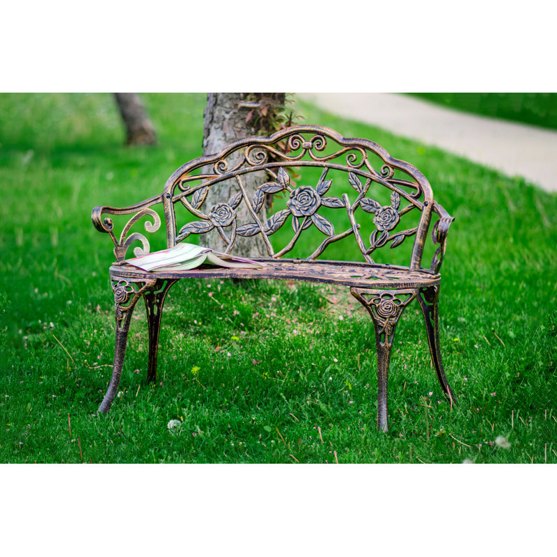  Shatley Metal Rose Garden Bench, Bronze