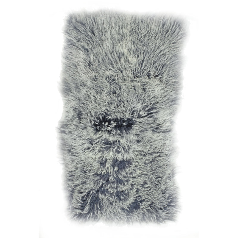 Sheepskin Area Rug in Gray