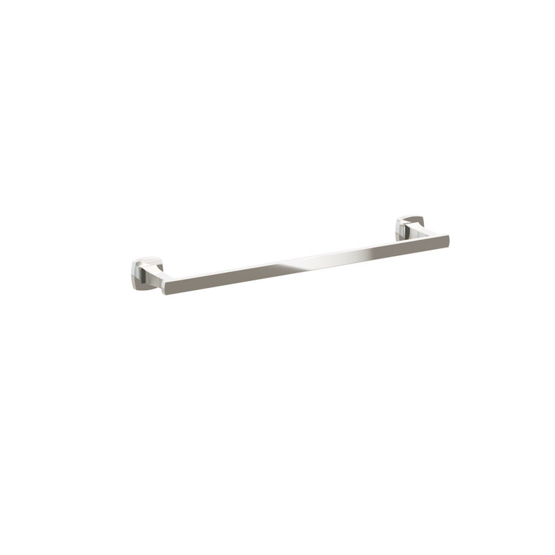 Porte-serviettes évasé transitionnel 9 po avec rosette carrée Emtek, Nickel poli, H 1,625 po x L 19,375 po x P 3,125 po