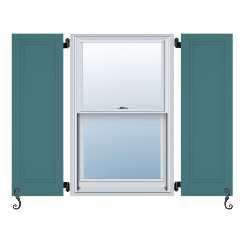 Atlantic Classic Single Panel, Raised Panel Shutters (Per Pair), Teal, 13", 93"