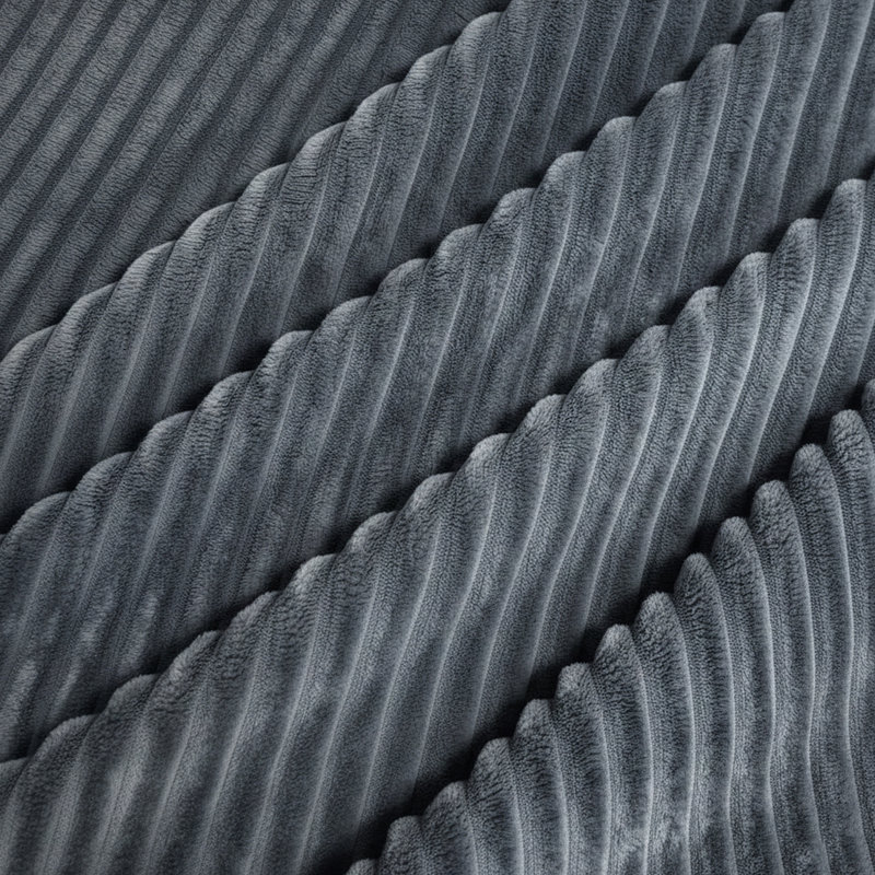 Repose-pieds plein Corduroy Upholstery, Dark Gray