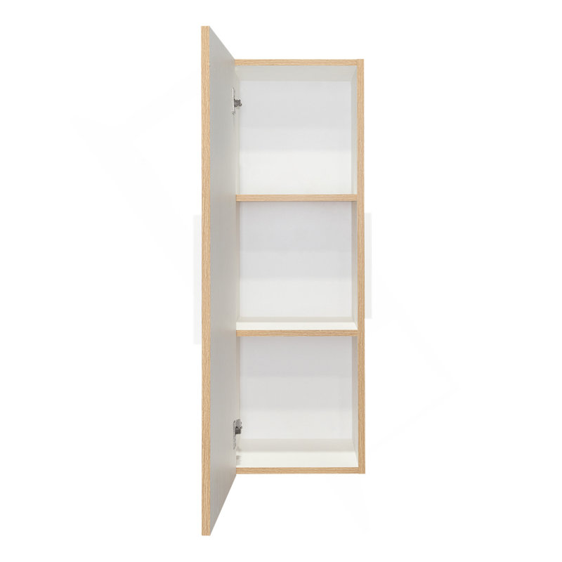 Medicine 38"H Single Door Cabinet, Three Shelves, Light Oak / White