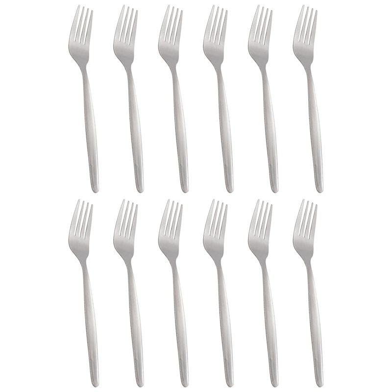 Argon Tableware - Economy Silver Dinner Forks - Rust Resistant Flatware Set of 12