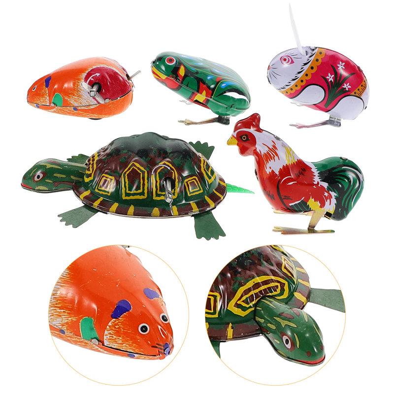 5Pcs Wind-Up Toys Clockwork Playthings Party Walking Jump Toy Stocking Stuffers