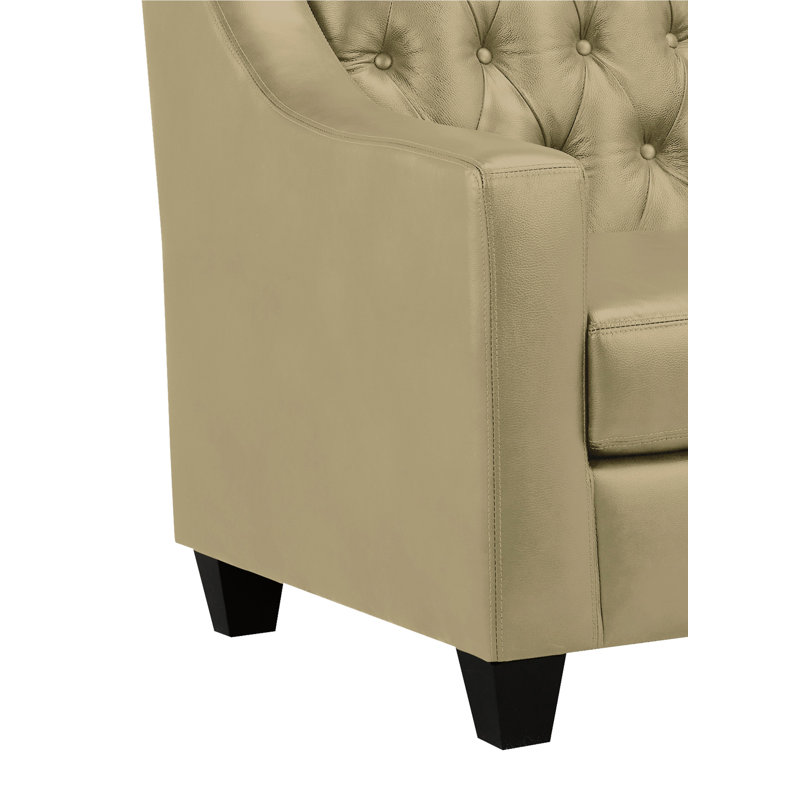 Debolt Upholstered Armchair, Tan Leather Match