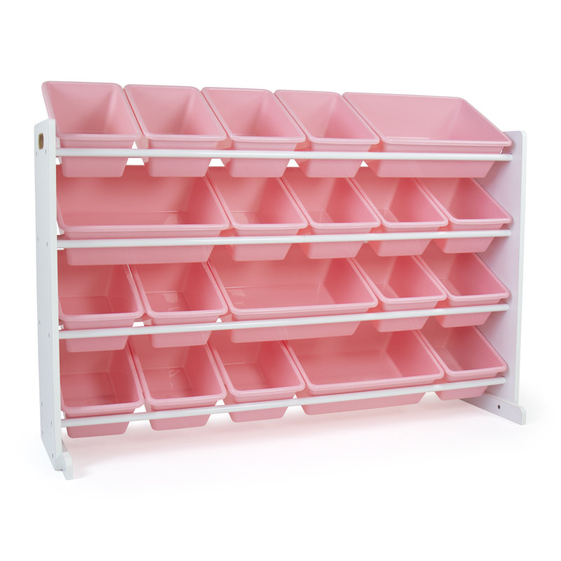 Rangement pour jouets Eveleth, Blanc / Rose