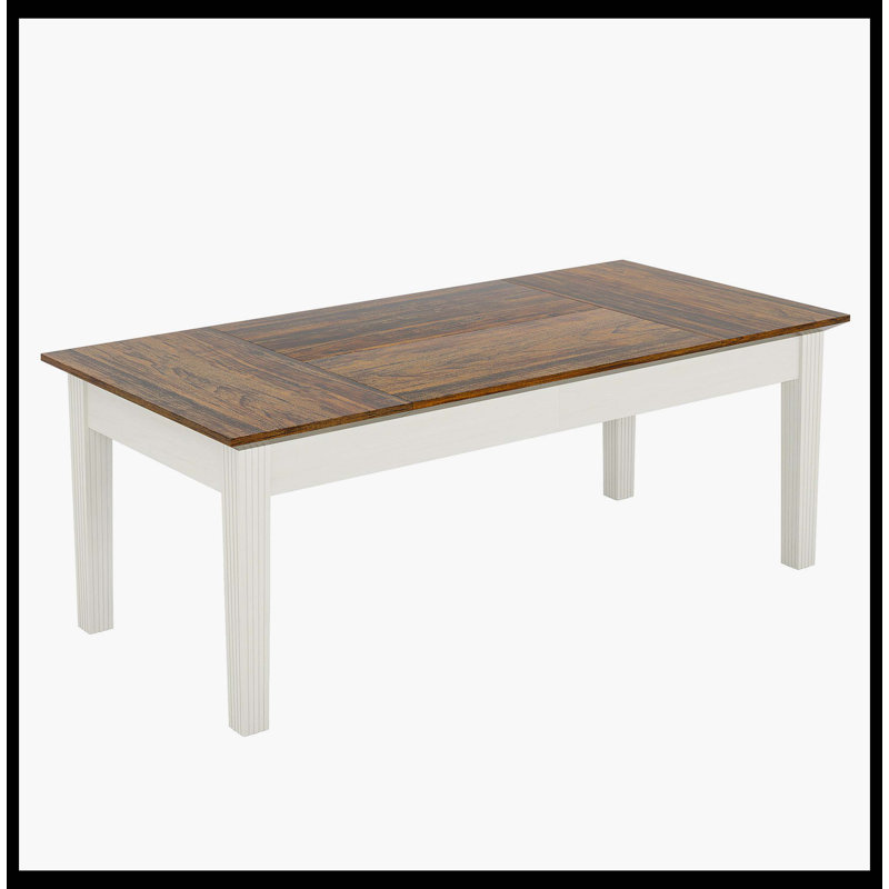 Table de bureau 62 po, 29,53 po H x 62,99 po L x 31,5 po po, Blanc crème/Brun rustique
