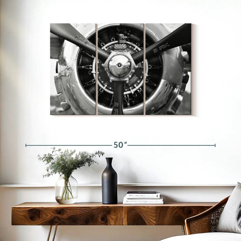 " Airplane Propeller " 3 - Pieces, 24" H x 38" W x 1.25" D